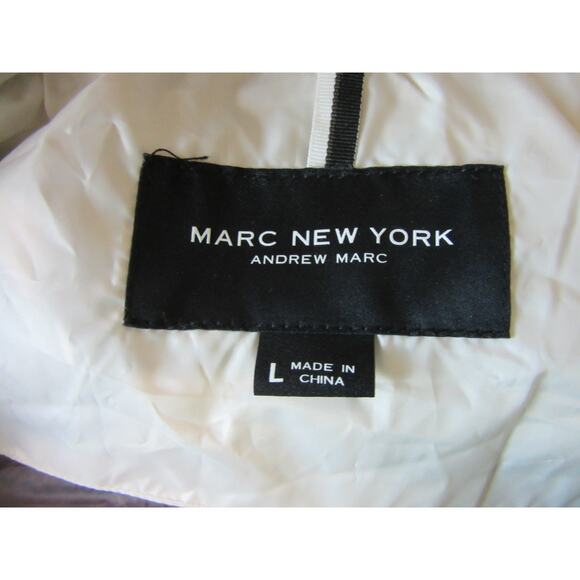 Marc New York Andrew Marc White L Quilted Down Insulated Faux Fur Puffer Coat - Picture 7 of 10